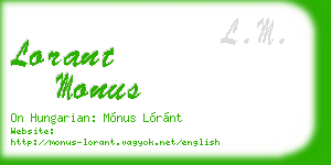 lorant monus business card